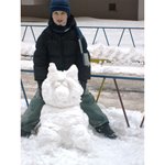 Рубен Абсалямов, 9 лет, сам слепил снеговичка